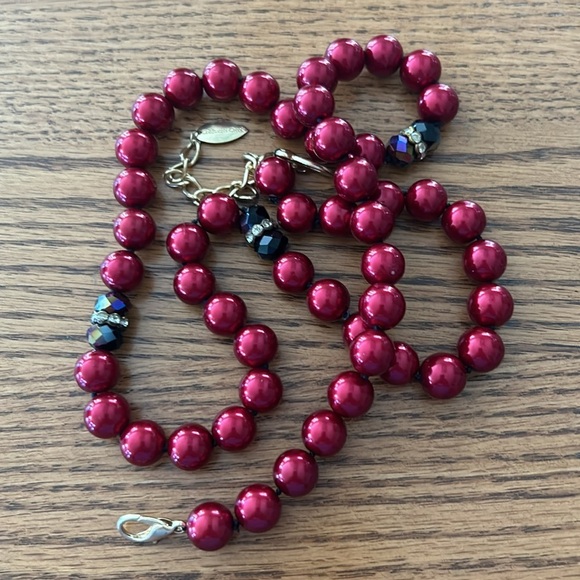 ColdWater Creek glass bead rhinestone rondells knotted between bead all in EUC - Picture 3 of 9